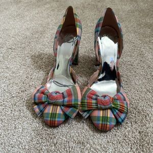 JCrew size 8.5 plaid heels-worn once